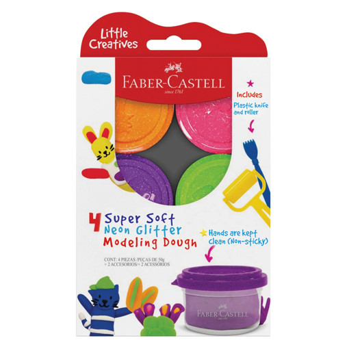 Picture of Clay Dough (Set of 4) Neon Clrs +2 Accessories Fab