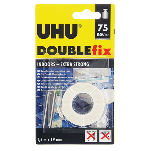 Picture of Tape Double sided 19mmx1.5m Water Resistant Uhu