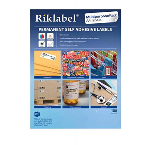 Picture of Office label 105X148mm A4 100 Sheets White Riklabe