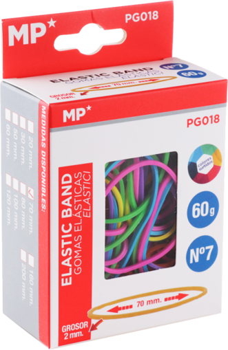 Picture of Elastic Bands Multi Colors 70mmx60gr MP