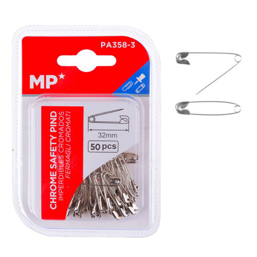 Picture of Safety Pins 50pcs Metallic 32mm MP