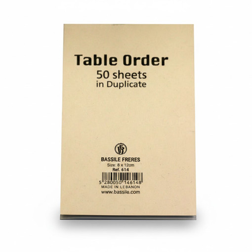 Picture of Table Order 8X12cm 2copies Bassile
