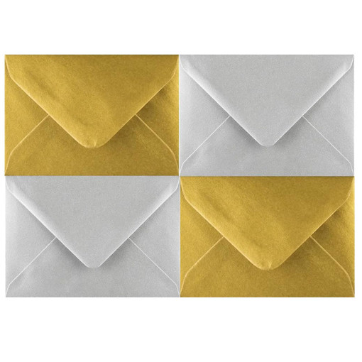 Picture of Envelopes 7x11cm 10pcs Gold/Silver