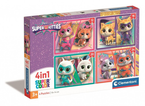 Picture of Puzzle 4 In 1 Clementoni, Disney Super Kitties