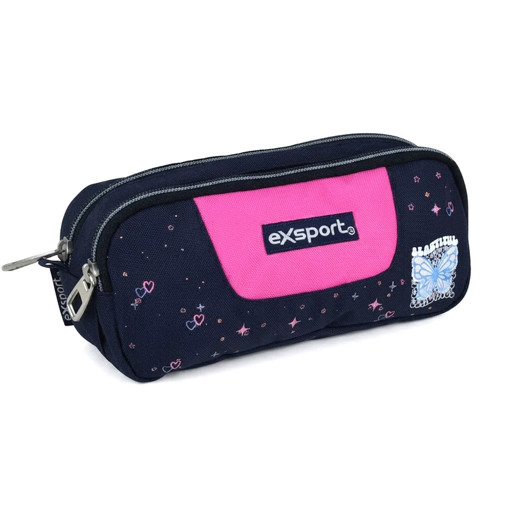 Picture of Pencil Case 2comp Slogan Girls Exsport